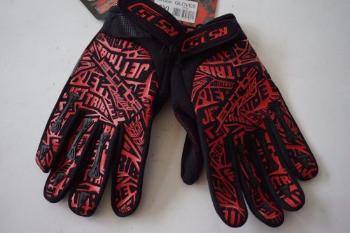 Jettribe rs-15 black &amp; red logo bone design race gloves size xl
