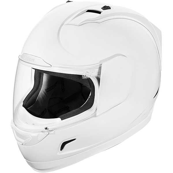 (clearance) icon alliance glossy white full face motorcycle helmet