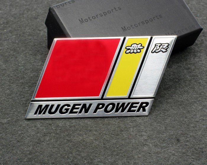 Metal side rear racing motor emblem 3m badge sticker for mugen power hd