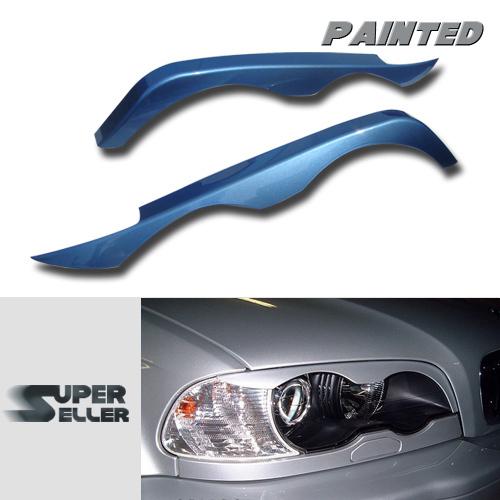 Painted bmw 3-series e46 coupe headlight lamp cover trim eyebrows eyelids 98-02☜