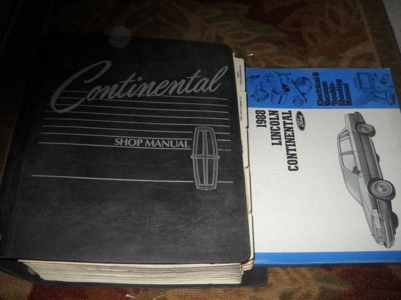 1988 lincoln continental service repair shop manual set