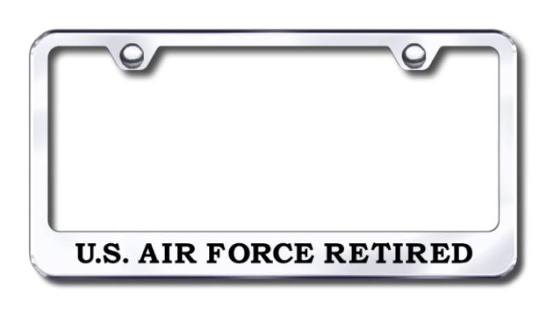Us air force retired laser etched chrome license plate frame made in usa genuin