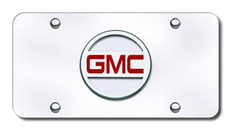 Gm gmc (only) chrome on chrome license plate made in usa genuine
