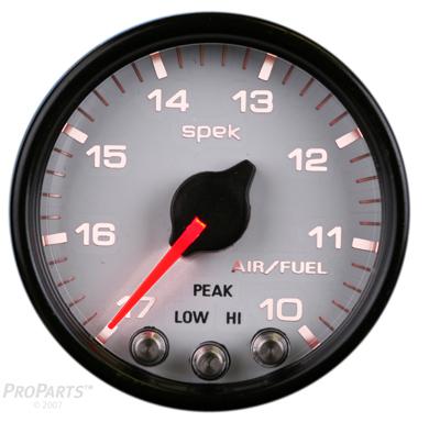 New spek pro 2 1/16" air / fuel gauge, white /black/silver