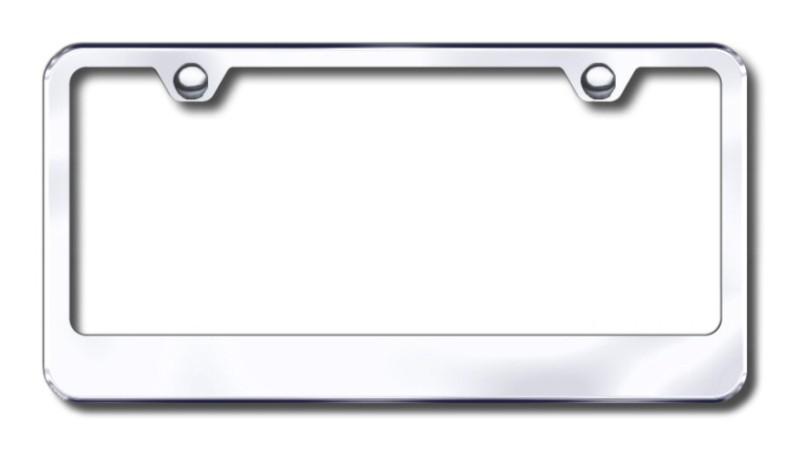 Chrome wide-bottom license plate frame -metal made in usa genuine