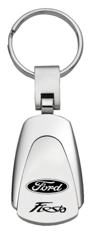 Ford fiesta chrome teardrop keychain / key fob engraved in usa genuine