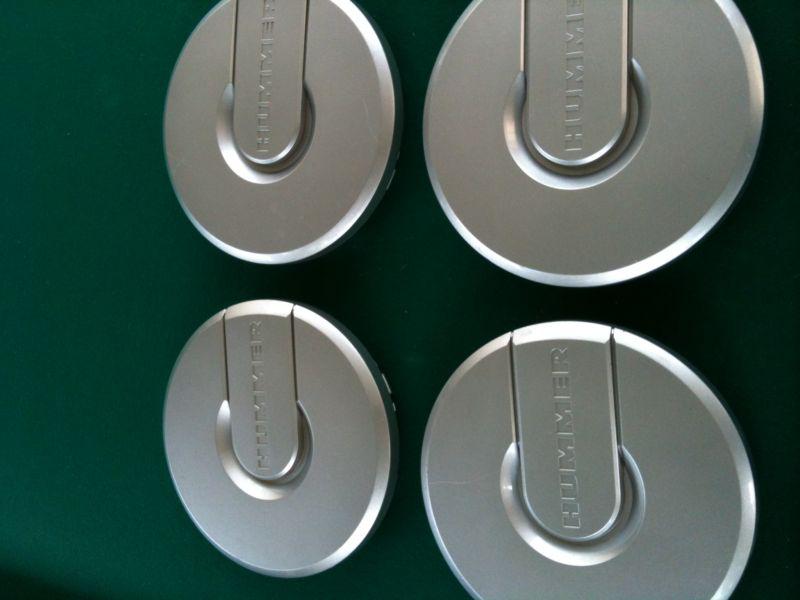 Set of (4) hummer h2 factory center caps oem-silver