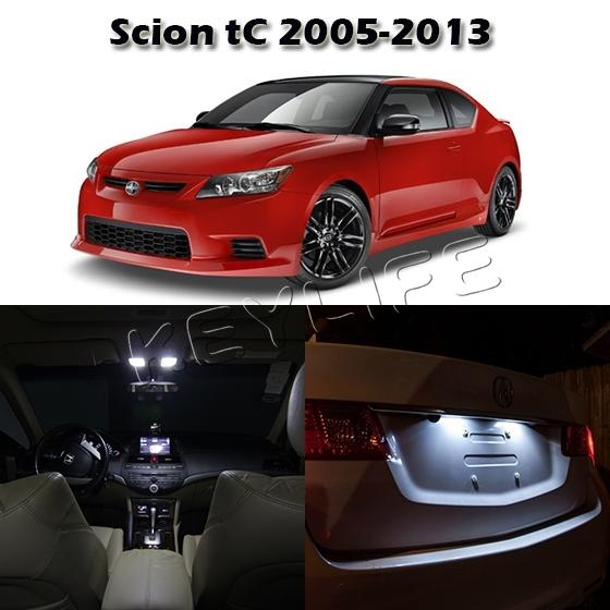 6 white led interior light package deal for 2005-2013 scion tc map dome trunk