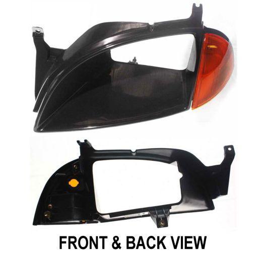95-97 metro black headlight trim bezel w/side marker left lh light driver side