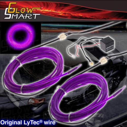 2 x el wire 5ft neon light glow rope with 12v transformer purple