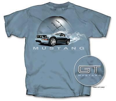 T-shirt: ford mustang 2005 2006 2007 gt smokin'! blue get free usa shipping!