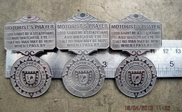 3 motorist's prayer st christopher pin vespa lambretta triumph bmw cafe racer gs