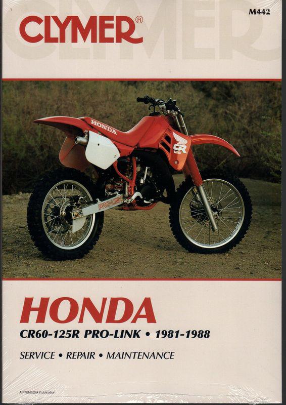 1981-1988 clymer honda cr60-125r pro-link service repair manual new  m442