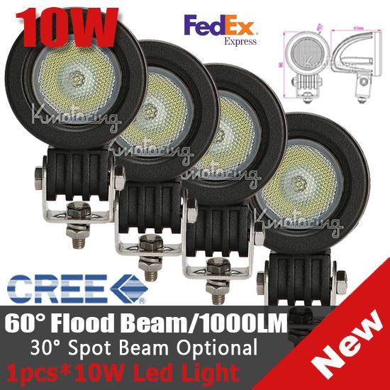 4x round 10w work working light ip67 flood lamp car motorcycle boat atv 900lm ce