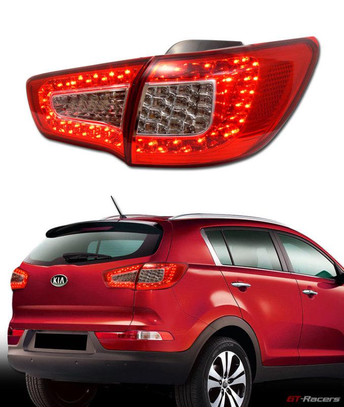 Jdm red clear full led taillights rear brake taillamps 4pc hs 11-12 fit sportage