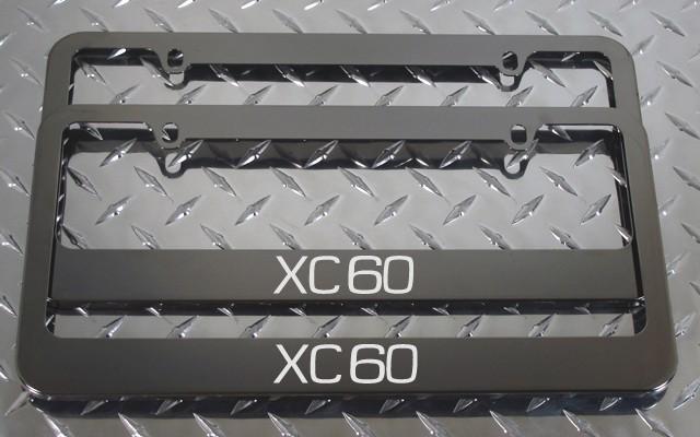 2 brand new volvo xc60 gunmetal license plate frame + screw caps