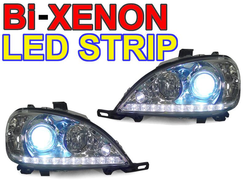 Led strip 98-01 mercedes w163 ml class bi-xenon projector hid headlight benz