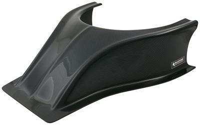 Allstar hood scoop plastic black/gray carbon fiber look 5.5" h 19.25" w 19.75" l