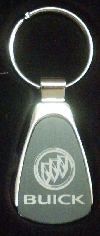 Buick silver w/black inlay metal tear drop keychain nostalgic unique