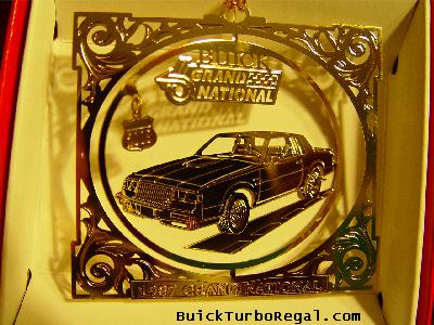 Rare 1987 turbo buick regal grand national 24k gold 3-d ornament gnx t-type gm