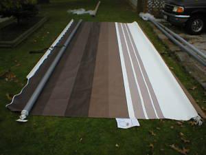 21' rv trailer camper replacement factory awning fabric fawn (brown) a & e new