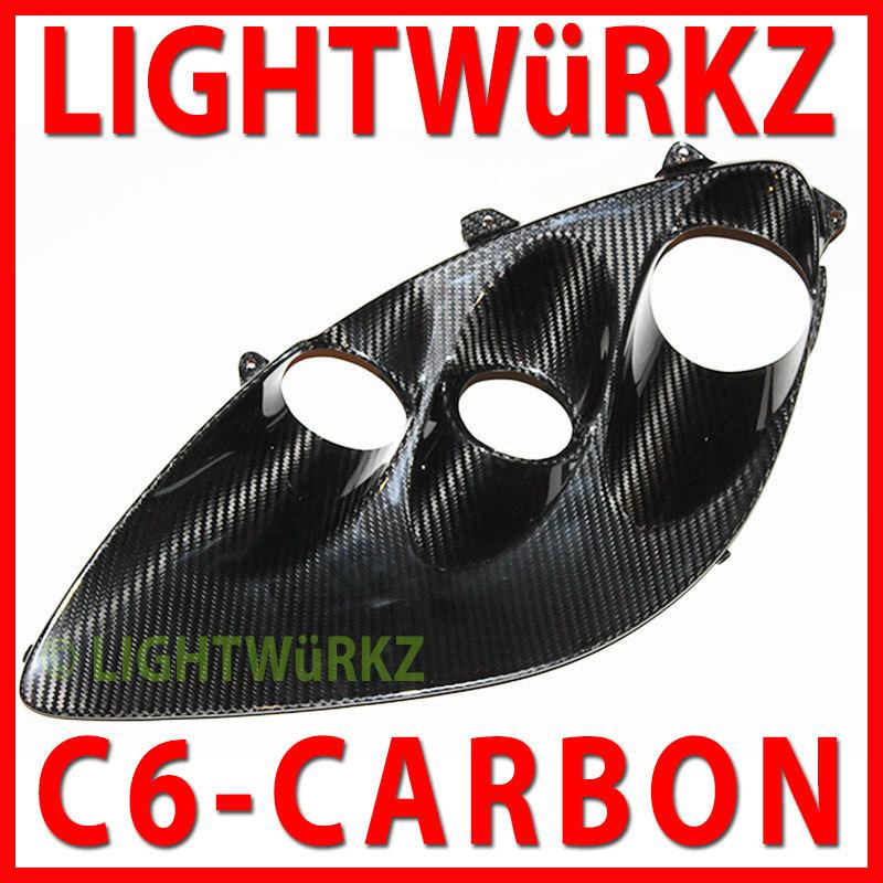 Corvette c6 2005-2013 carbon fiber bazels headlight housings lights led drl race