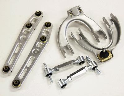 Silver adjustable front rear upper lower control arm camber kit civic crx ef ef9