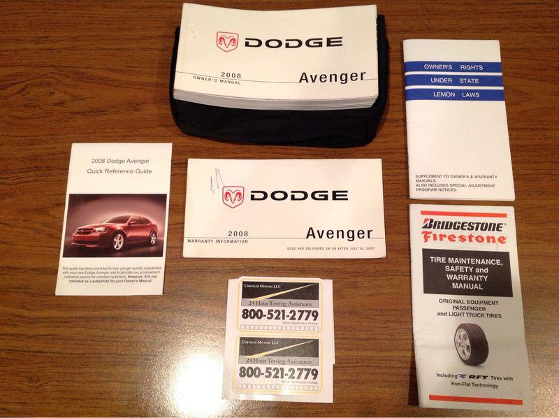 2008 dodge avenger owners manual with case