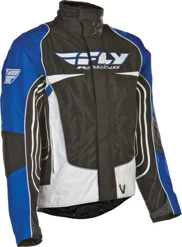 Fly racing snx motorcycle jacket blue/black/white small 470-2151s