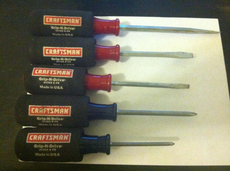 Discontinued craftsman usa tools grip-n-drive 5 piece screwdriver set 41745 s pr