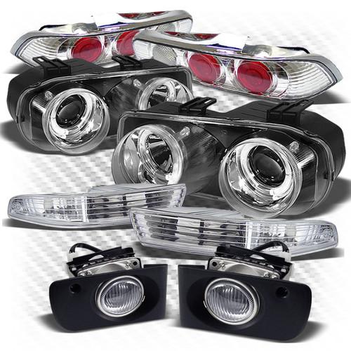 94-97 integra 2dr halo pro headlights + bumper lights + tail lights + fog lights
