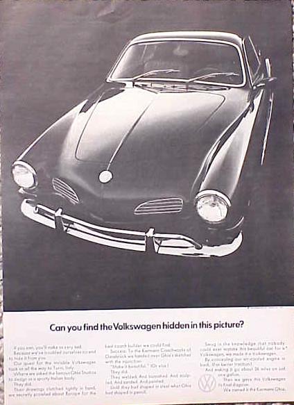 1970 volkswagen karmann ghia vw original vintage ad 5+=free ship cmy store 
