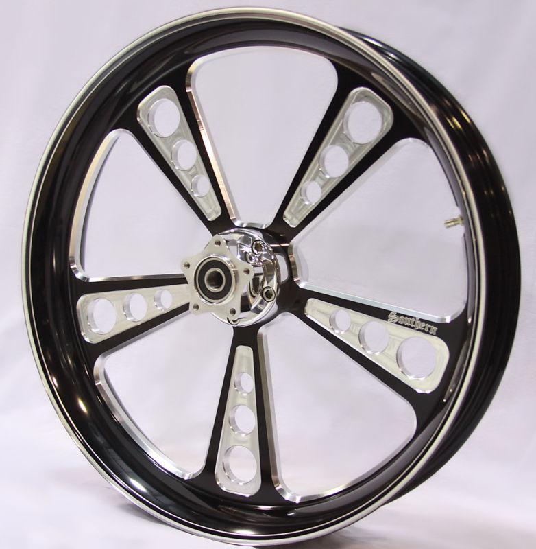 23" black contrast wheel rim for harley touring bagger custom