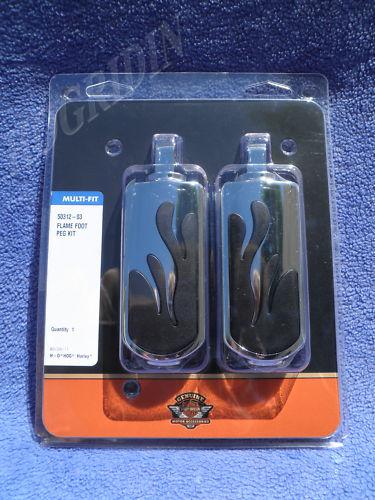 Harley davidson flame foot pegs softail dyna touring sportster electra glide fxr