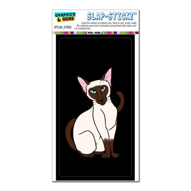 Siamese cat on black - pet - slap-stickz™ car window locker bumper sticker
