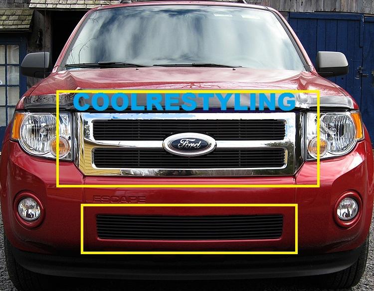 08 09 10 11 12 ford escape black billet grille grill combo inserts
