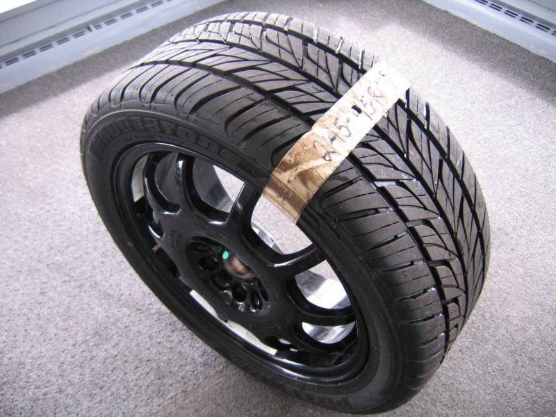 Used tire and spare rim wheel 5 bolt bridgestone ponteza 245 45 17 r 95h 11/32