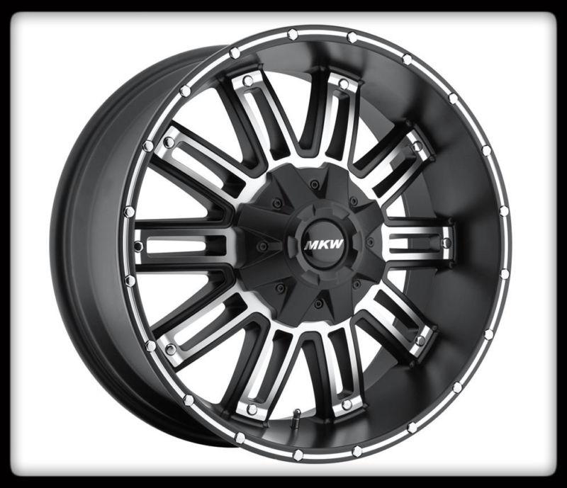 20" mkw m80 black rims & mickey thompson lt305-55-20 baja atz radial tires wheel