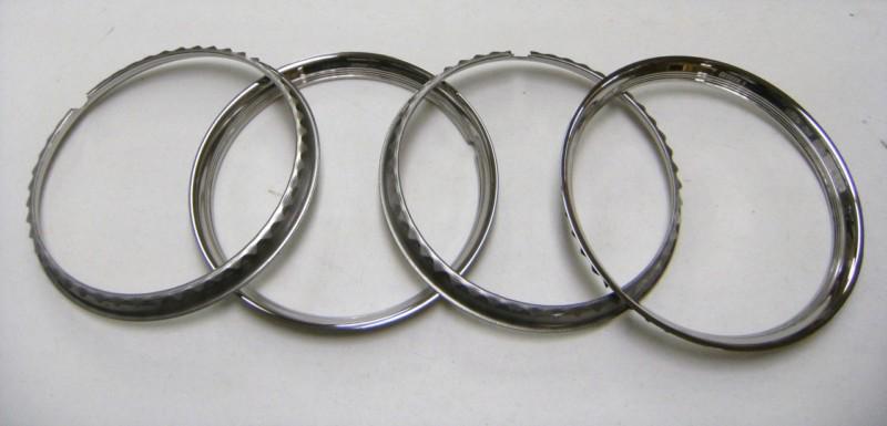 1940's style stainless trim rings 15" wheels ribbed (4)