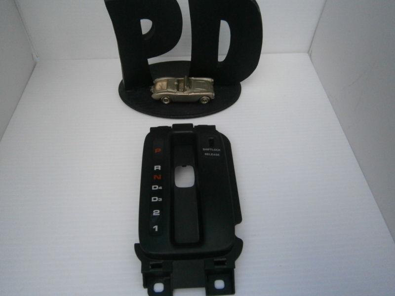 1991-1995 acura legend console shifter bezel plate assembly (blk)   oem/warranty