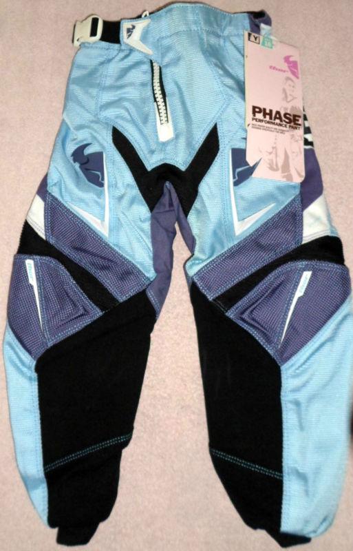 Nwt thor toddler girl phase sz 7 waist- 18 blue black pants & knee /shin guards 