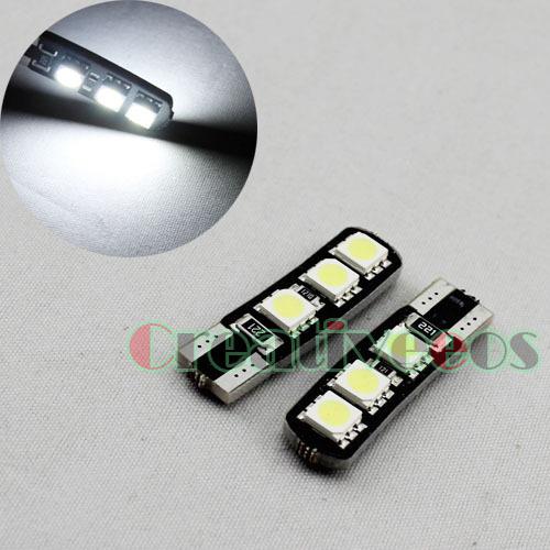 2x t10 194 w5w 5050 smd 6leds double-sided led wedge license plate light bulb