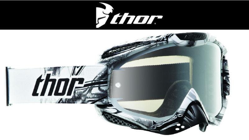 Thor ally scorpio black white dirt bike goggles motocross mx atv gogges googles
