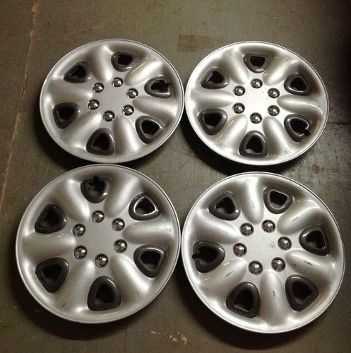 15" aftermarket hubcaps 6 lug hub cap set 4 cf80-266 silver