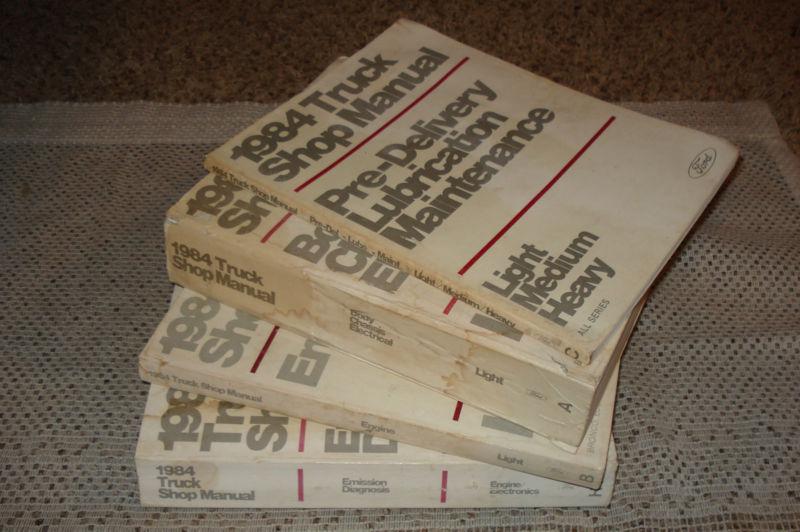 1984 ford truck bronco shop manual set original service books