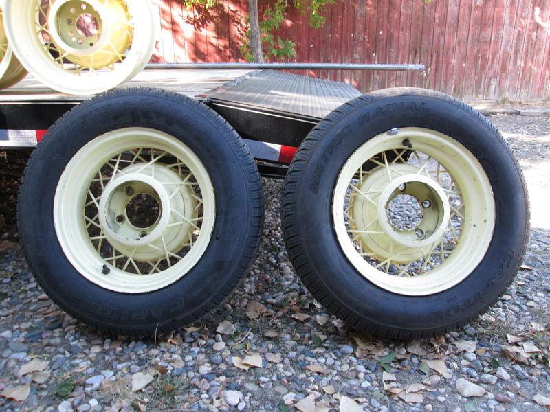 Model a style wheels,tires,hotrod,rat rod,street rod,wire wheels