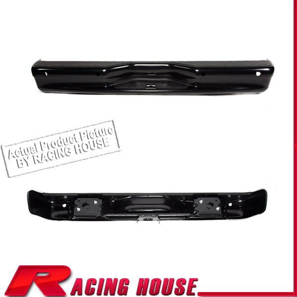 Rear step bumper steel 07-11 ford econoline e150 e250 clubwagon black w/sensor