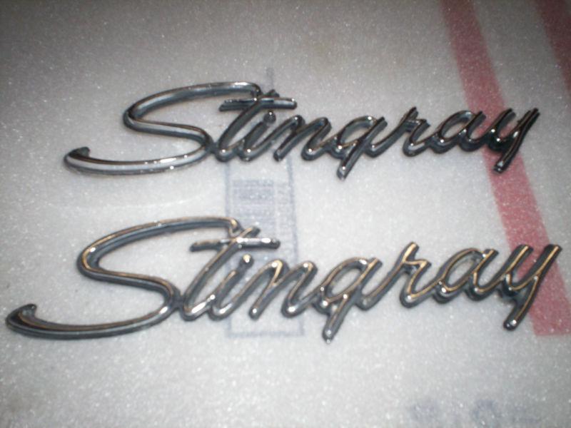 Corvette emblems  stingray - a pair - chrome and paint driver quality -not bad
