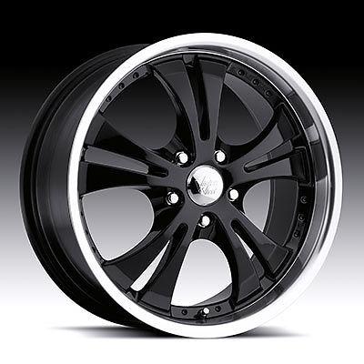 16" wheels rims vision shockwave gloss black with machined lip - cobalt sport 