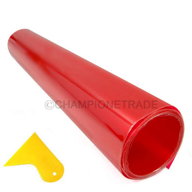 12x58" red car overlay protector tint vinyl film for headlight windshield w/tool